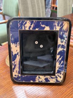 Blue and Cream Marbled Resin Photo Frame - 4372834