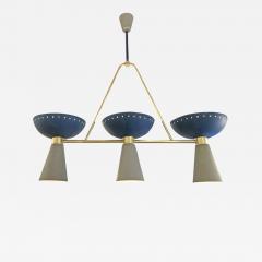 Blue and Gray Mid Century Chandelier - 1001999