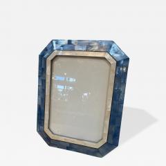 Blue and Ivory Mother of Pearl Mosaic Picture Frame - 4777035