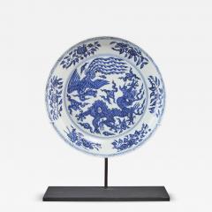 Blue and White Chinese Porcelain Charger 20th Century - 4379487