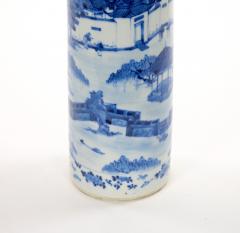 Blue and White Chinoiserie Decorated Porcelain Tableware Vase Chinese Late 19th - 4794779