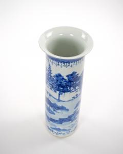 Blue and White Chinoiserie Decorated Porcelain Tableware Vase Chinese Late 19th - 4794783