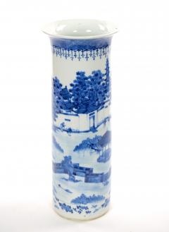 Blue and White Chinoiserie Decorated Porcelain Tableware Vase Chinese Late 19th - 4796307
