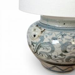 Blue and White Crackle Glazed Table Lamp - 4487429