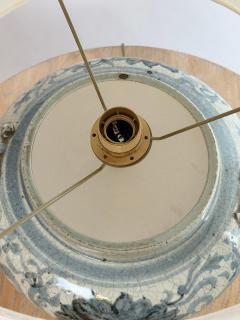 Blue and White Crackle Glazed Table Lamp - 4487431