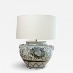 Blue and White Crackle Glazed Table Lamp - 4490717