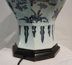 Blue and White Delft Chinoiserie Baluster Vase Table Lamp - 1272142