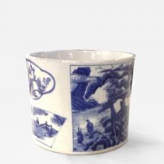 Blue and White Porcelain Brush Pot Depicting Vignettes - 4484933