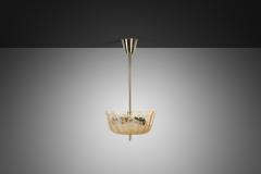 Bo Notini Amber Glass Hanging Lamp by Bo Notini for Gl ssner Co Sweden 1940s - 4717763