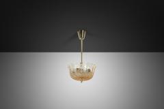 Bo Notini Amber Glass Hanging Lamp by Bo Notini for Gl ssner Co Sweden 1940s - 4717766