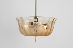 Bo Notini Amber Glass Hanging Lamp by Bo Notini for Gl ssner Co Sweden 1940s - 4717773