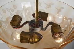 Bo Notini Amber Glass Hanging Lamp by Bo Notini for Gl ssner Co Sweden 1940s - 4717774