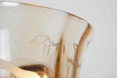 Bo Notini Amber Glass Hanging Lamp by Bo Notini for Gl ssner Co Sweden 1940s - 4717775