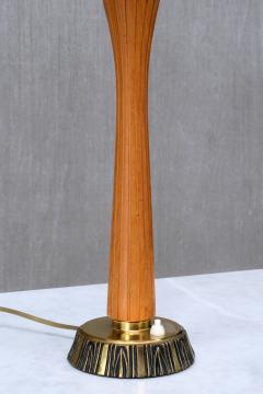 Bo R man Pair of Bo R man Table Lamps in Oak and Brass Model E1141 ASEA Sweden 1950s - 4469032