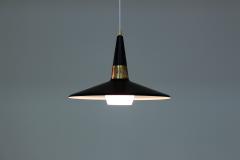 Bo R man Swedish Midcentury Pendant in Metal Brass and Opaline Glass by Bo R man ASEA - 849004