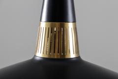 Bo R man Swedish Midcentury Pendant in Metal Brass and Opaline Glass by Bo R man ASEA - 849006