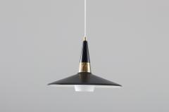 Bo R man Swedish Midcentury Pendant in Metal Brass and Opaline Glass by Bo R man ASEA - 849009