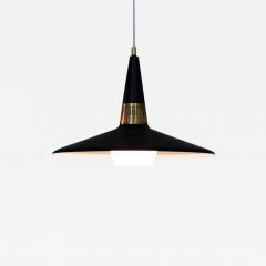 Bo R man Swedish Midcentury Pendant in Metal Brass and Opaline Glass by Bo R man ASEA - 850147