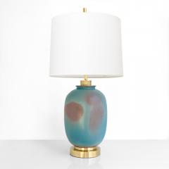 Bo Scullman BO SCHULMAN CERAMIC LAMP WITH MUTED TURQUOISE AND VIOLET GLAZES - 4433872