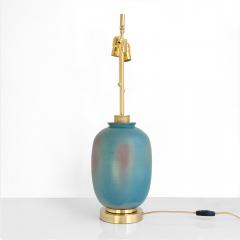 Bo Scullman BO SCHULMAN CERAMIC LAMP WITH MUTED TURQUOISE AND VIOLET GLAZES - 4433874