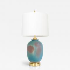 Bo Scullman BO SCHULMAN CERAMIC LAMP WITH MUTED TURQUOISE AND VIOLET GLAZES - 4439482