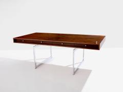 Bodil Kjaer Bodil Kjaer rosewood chrome desk with cabinets Denmark 1960s - 4104632