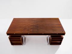 Bodil Kjaer Bodil Kjaer rosewood chrome desk with cabinets Denmark 1960s - 4104633