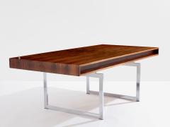 Bodil Kjaer Bodil Kjaer rosewood chrome desk with cabinets Denmark 1960s - 4104637