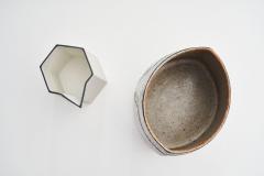 Bodil Manz Sculptural Porcelain Pitcher and Stoneware Vase by Bodil Manz Denmark - 1805078