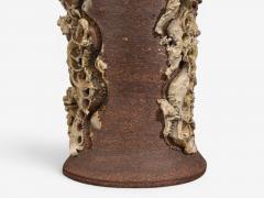 Bodil Marie Nielsen Large Brutalist Table Lamp Brown Stoneware Denmark 1960s - 4615423