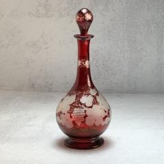 Bohemian Cranberry Glass Cruet - 3202048