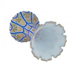 Bohemian Hand Enamel Opaline Glass Fluted Vase - 3899859