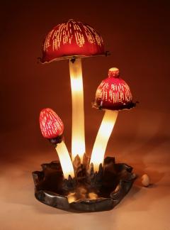 Bohemian Impressive Large Glass Mushroom Lamp circa 1960 80 - 3512074