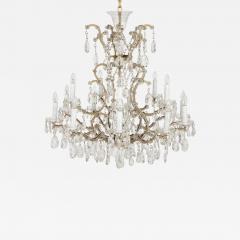 Bohemian facet cut glass Rococo style chandelier - 2170462