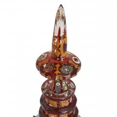 Bohemian gilt enamelled and cut red overlay glass decanter - 4198719