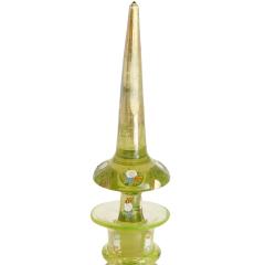 Bohemian green glass decanter with Mozaffar al Din Shah portrait - 4094668