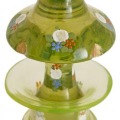 Bohemian green glass decanter with Mozaffar al Din Shah portrait - 4094670