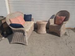 Boho Chic Bamboo and Rattan Lounge Chair - 3877668