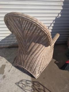 Boho Chic Bamboo and Rattan Lounge Chair - 3877689