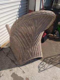 Boho Chic Bamboo and Rattan Lounge Chair - 3877736