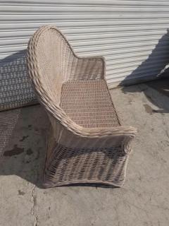 Boho Chic Bamboo and Rattan Settee - 3877655