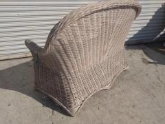 Boho Chic Bamboo and Rattan Settee - 3877709