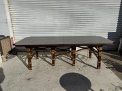 Boho Chic Bamboo and Teak Dining Table with Butterfly Leaf - 4432626