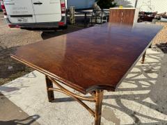 Boho Chic Bamboo and Teak Dining Table with Butterfly Leaf - 4432713