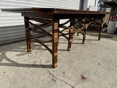 Boho Chic Bamboo and Teak Dining Table with Butterfly Leaf - 4432734