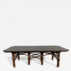 Boho Chic Bamboo and Teak Dining Table with Butterfly Leaf - 4434755