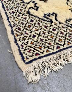 Boho Chic Moroccan Small White Black Wool Hand Woven Rug or Carpet - 3649261