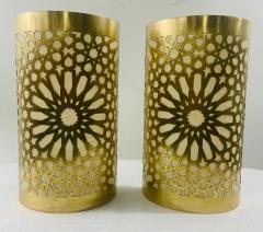 Boho Chic Moroccan Style Brass Wall Sconce or Lantern a Pair - 3809316