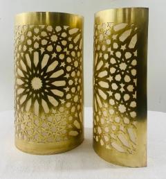 Boho Chic Moroccan Style Brass Wall Sconce or Lantern a Pair - 3809321