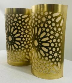 Boho Chic Moroccan Style Brass Wall Sconce or Lantern a Pair - 3809323